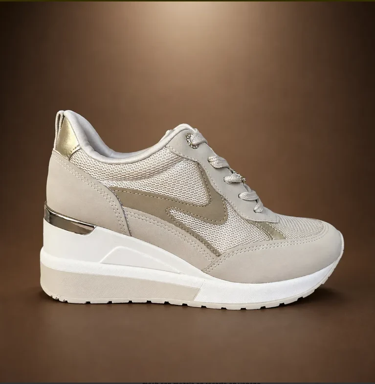 VIA MARTE Zapatilla Taco Chino Beige