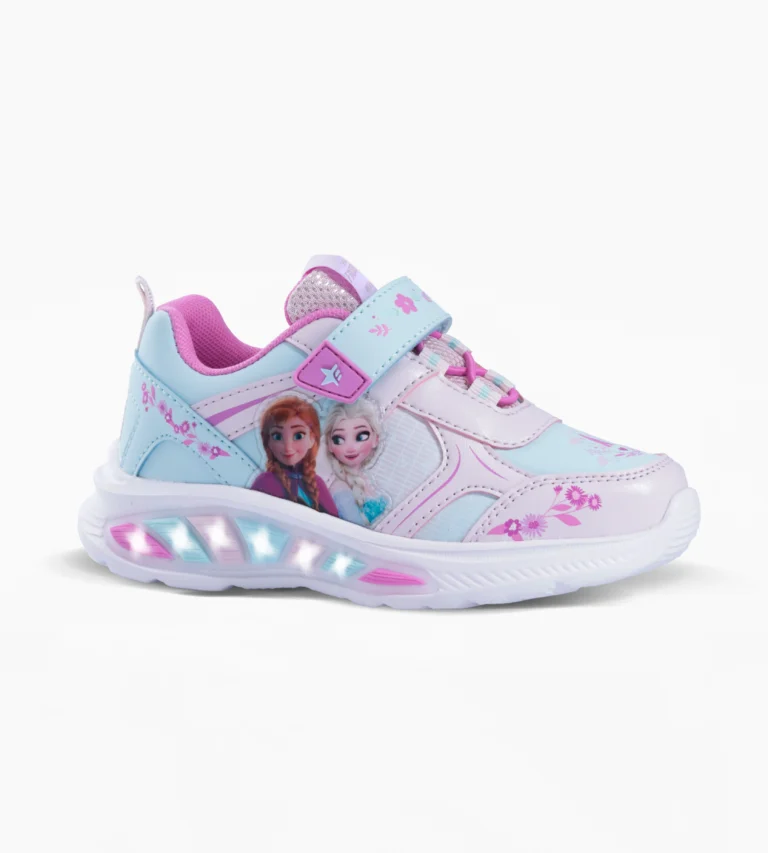 Footy zapatilla luces Frozen celeste/violeta