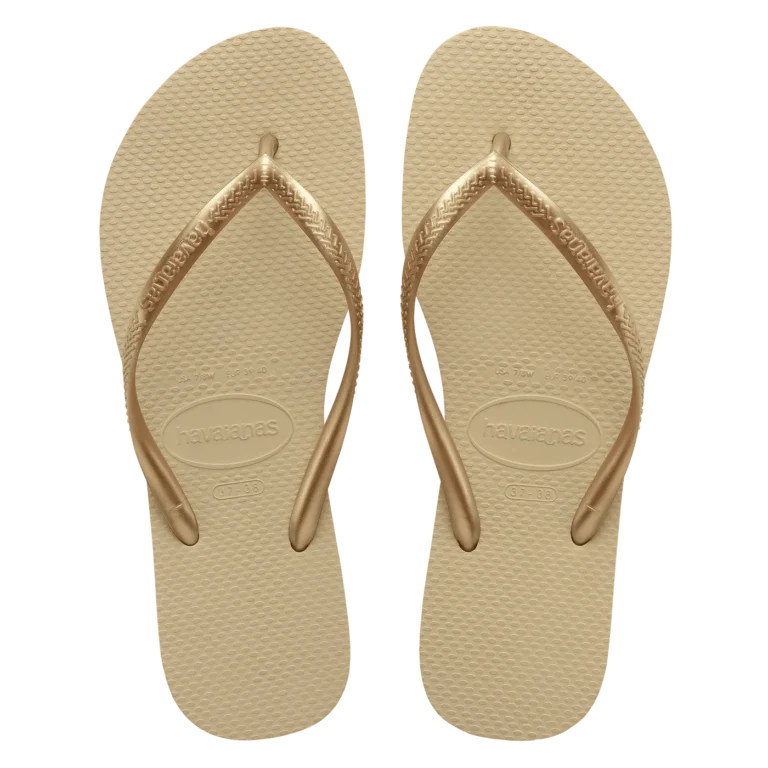 Ojota Slim Gris arena y Dorado claro Havaianas