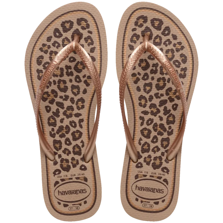 Ojota Slim Animals Rose dorado Havaianas