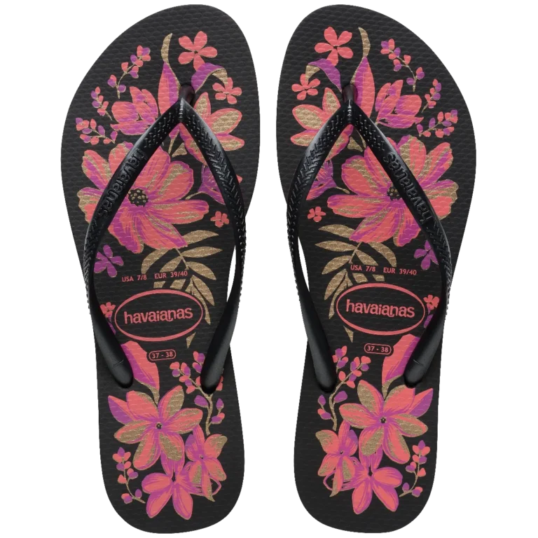 Ojota Slim Organic Negro y Gris Havaianas
